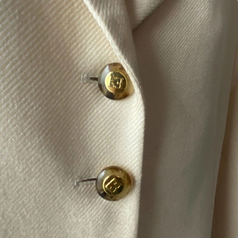Vintage Escada Margaretha Ley 44 Cashmere Silk Blazer Jacket Beige Tan - Picture 5 of 9